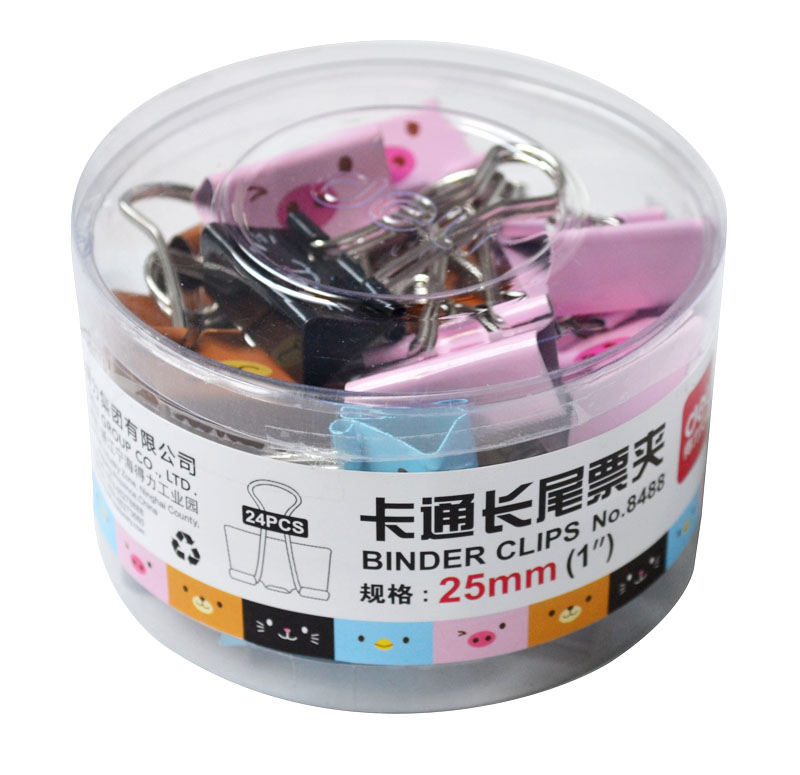 得力（DeLi） 8488 25mm 24只装4# 卡通可爱长尾夹