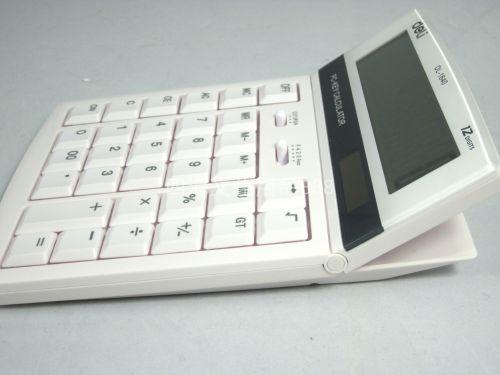得力1640 电脑按键 12位太阳能 双电源计算器 计算机