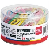 deli得力办公用品得力筒装160枚彩色回形针0038