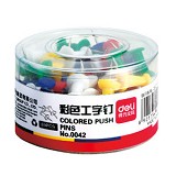 得力办公用品 得力筒装彩色工字钉0042 /0.045公斤