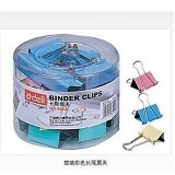 得力8552 41mm 彩色长尾夹 燕尾夹 24个  0.4公斤