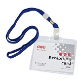 得力硬证件卡(带绳)/胸卡/展会证 得力文具5756(横式)