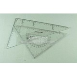 得力三角尺6430 有机三角尺 高档PS料 超透明 30cm